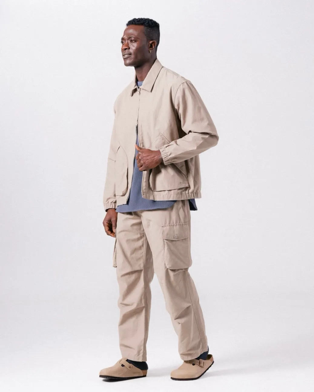 Light Dobby Cloth Harrington Jacket