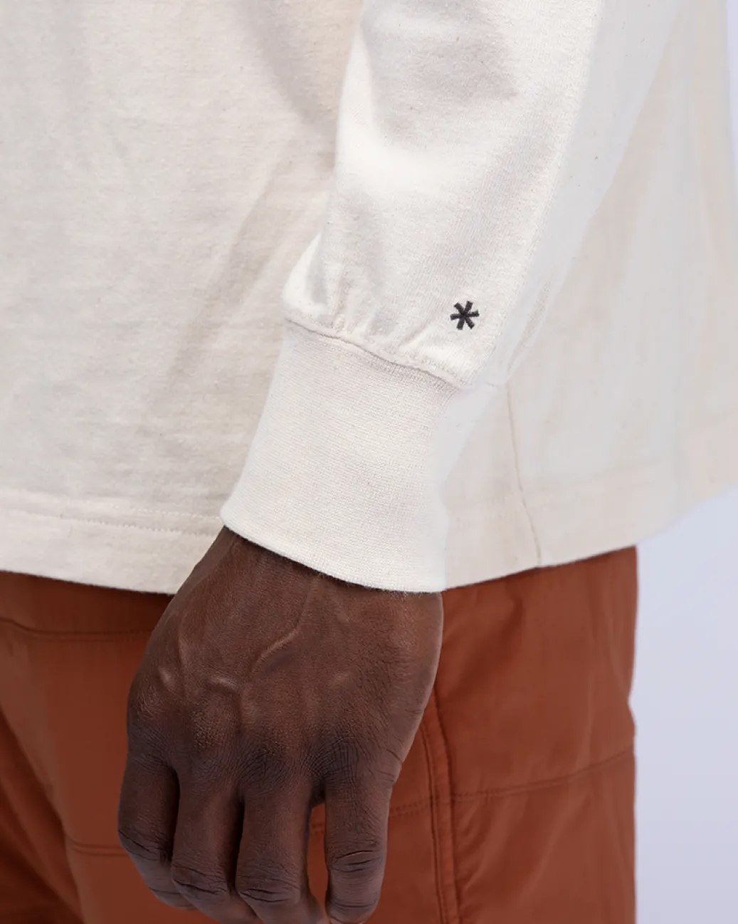 Recycled Cotton Mockneck Long Sleeve T-Shirt