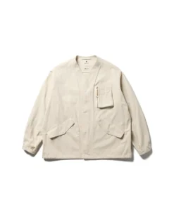 TAKIBI Herringbone Collarless Jacket