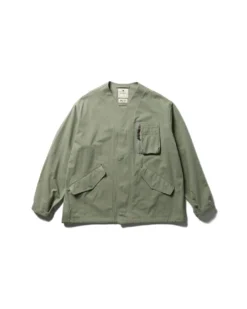 TAKIBI Herringbone Collarless Jacket