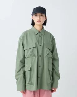 TAKIBI Herringbone Shirt Jacket