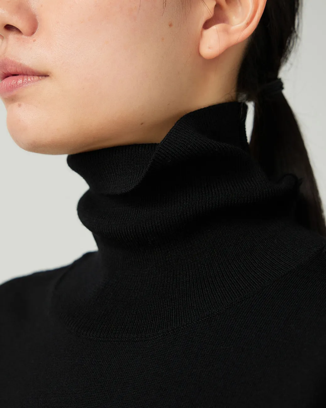 Washable Wool Turtleneck Knit